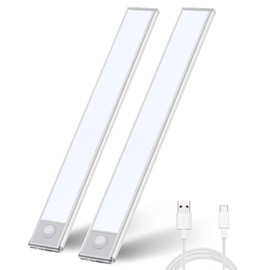 Under Cabinet Lights,Stick-On Magnetic Closet Lights,Motion Sensor Night Light Indoor,Under Counter Lighting Wireles,3Colors Dimmable Night Light for Kitchen,Closet,Pantry,Bedroom,Stair,Hallway,2 Pack