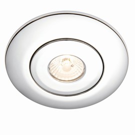 National Lighting Modern Chrome Low Voltage to 240V Mains Voltage GU10 Recessed Downlight Converter - Converts Holes ranging from Approx. 65mm to 125mm