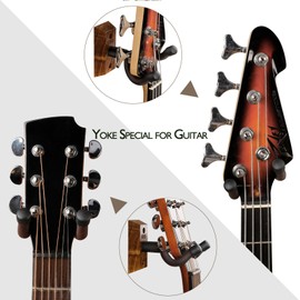 MUSO Guitar Wall Mount Hanger, Nature Wood Hanger, Strurdy Guitar Holder Hook, Fits Acoustic, Classic Guitar, Electric Bass, Cello, Violin, Banjo, Mandolin, Africa Zebra Hardwood Made (zebra-1pack)