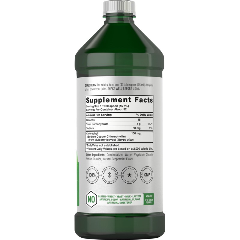 Horbäach Chlorophyll Liquid Drops | 100mg | 32 oz (2
