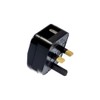 Black ECP Mains UK Converter Adapter Plug 2 Pin Euro