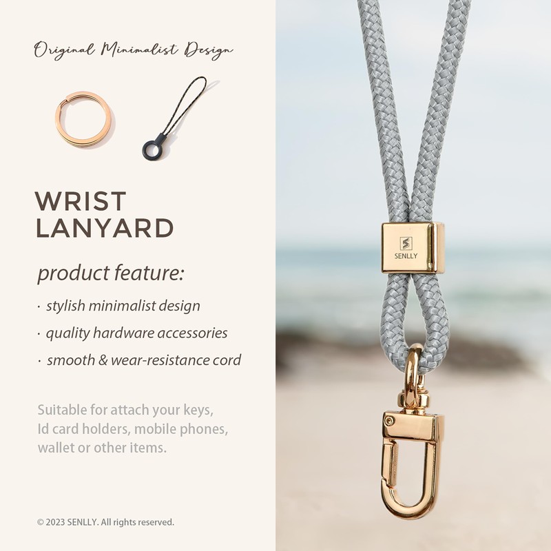 SENLLY Bracelet key chain short, original minimalist design lanyard for