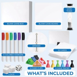 Keff Creations Make Your Own Board Game Set - DIY Blank Board Game Kit