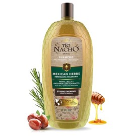 Tio Nacho Champú de hierbas mexicanas, fortalecedor, anti pérdida de cabello y antiroturas con jalea real, ginseng y jojoba, sin parabenos ni crueldad