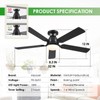 Ceiling Fans with Lights- 52" Low Profile Indoor Ceiling Fan