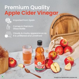 India-Organic's Apple Cider Vinegar with Mother, Raw and Unfiltered, Spanish Red Apples, 500ml