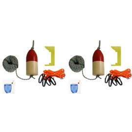 2-Pack of KUFA Crab Trap Accessory Kit (100' Lead Core Rope, Caliper,Harness,Bait Case & 14" Red/White Float) CAQ3x2