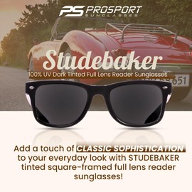 proSPORT Reading Sunglass +1.50 No Line Full Lens Sun Readers Men Women Black Smoke Lens & Tortoise Brown Lens