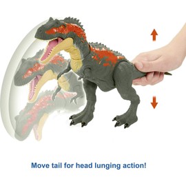Mattel Jurassic World Massive Biters Dinosaur Action Figure, Albertosaurus Large Dino Toy with Tail-Activated Strike & Chomping Motion