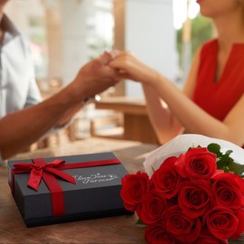 Iefil Necklace Gifts for Women, 925 Sterling Silver Dainty Rose Love Heart Initial T Letter Pendant Necklace Jewelry Anniversary Women Gifts for Her Girlfriend Wife Birthday Gifts