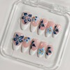 Handmade Press on Nails Almond Medium 3D Floral White French