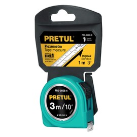 Pretul PRO-3MEB-R, Flexómetro, verde, 3 m, cinta 13 mm, Pretul, tarjeta plástica