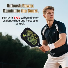 Pickleball Paddles Set of 2 – Lightweight Carbon Fiber Pickleball Paddle, Durable 2 Pack Paddle Set with Outdoor Balls & Bag, Best for Beginners & Pros