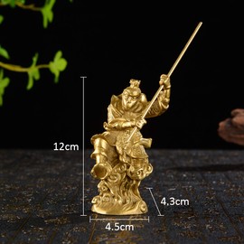 Chinese Brass Monkey King Figurine Sun Wukong Statue Housewarming Congratulatory Gift ZD117