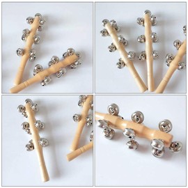 TOYANDONA 8pcs Christmas Hand Jingle Bells Hand Wood Rattle Music Enlightenment Toys Wood Hand Shake Sleigh Bells