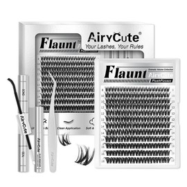 AiryCute Clusters Upgrade 2.0 Lashes with Ultra-Dense, Waterproof, Long-Lasting Lashes | Venus, Fairy, Flora | Natural Daily, Volume Style, Manga Style | Beginner-Friendly DIY Lashes for a Flawless | Trendy & Must-Have Clusters:_Flaunt Kit [Volume Style]