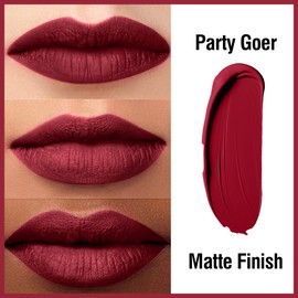 FV Flüssiger Matt Lippenstift, Lang Anhaltend & Wasserfest, Hochpigmentiert, Vegan, Kein Transfer, Party Goer Matte