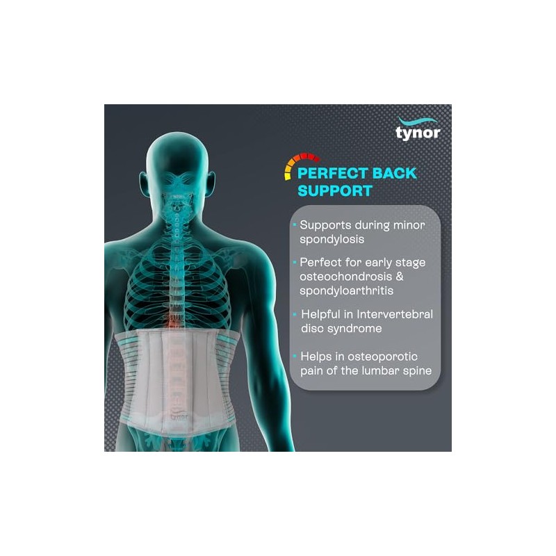 Tynor Lumbo Sacral Belt, Grey, Medium, 1 Unit