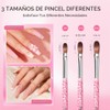MelodySusie Juego de 3 Pinceles para Uñas Acrílicas (Tallas 8,