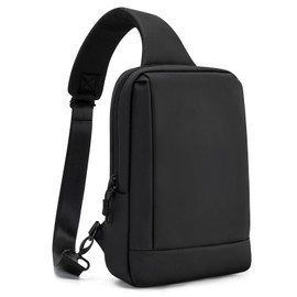 Sling Bag Crossbody Bag Men with USB Charging Port Small Messenger Bag Cross Body Shoulder Bag Sling Backpack Women with Adjustable Shoulder Strap (Coated, Black)
