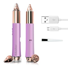 iMusthav 2 in 1 Eyebrow and Facial Hair Remover for Women Painless Flawless Electric Razor Epilator Trimmer Shaver with 18K Gold-Plated, USB Rechargeable, 360° LED for Eyebrow and Face Hair Removal