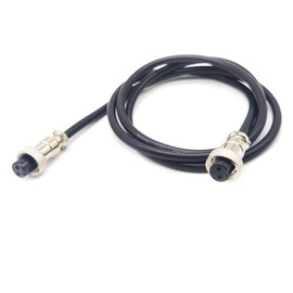 GX12 2-Pin Cable Double Female Head Aviation Cord Set, GX12 2 Pin Panel Mount Circular Metal Aviation Connector Cable Female to Female Adapter Cable (1 Metre/3.28 ft)