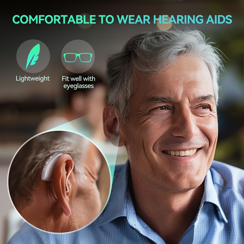Dimora OTC Rechargeable BTE Hearing Aids for Seniors & Adults,