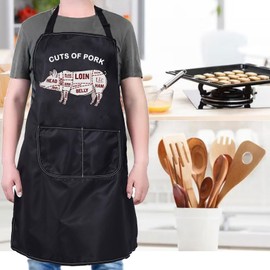 PXTIDY Pork Lover Cooking Kitchen Apron Cuts Of Pork Pig Apron With Pockets Pork Butcher Diagram Pork Butcher Gift