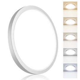 hepside Flush Mount Ceiling Light,15W 1800LM Ceiling Light Fixture,3000K/3500K/4000K/5000K/6500K Color Temperatures,7Inch Ultra-Thin Round White LED Ceiling Lights for Closet Bathroom Hallway Bedroom