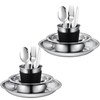 Lafuntar Camping Plate Bowl Cup Cutlery Set for 2, Camping