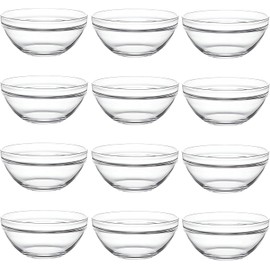DABH4ND Small Glass Bowls for Cooking Prep, Clear Glass Bowls Perfect for Pre-measuring Spices for Cooking and Baking, Side Sauce Prep, Set of 12 (1.5 Fl Oz)