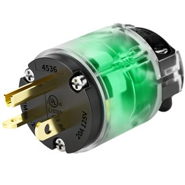 Yomiuwo 5-20 Amp Plug Male Extension Cord Ends Lighted Plugs Extension Cord Plug Ends 3 Prong, Straight Blade Cord End Replacement, 20 Amp 125Volt, NEMA 5-20P, 2 Pole 3Wire Grounding,UL-Listed