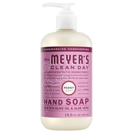 Mrs. Meyer’s Jabón de Manos Líquido Peonía 370 ml | Aroma Dulce y Reconfortante de Peonía | Fórmula Suave de Origen Vegetal | Sin Parabenos ni Crueldad Animal | Ideal para Uso Diario