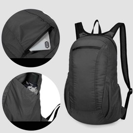 Mochila de Senderismo, Mochila de Viaje Plegable, Tela Oxford, Ergonómica, Flujo de Aire, Espalda Acolchada, Impermeable, 20L para Mujeres para Ciclismo (Negro)