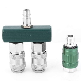 for Compressor Adapter, Air Compressor Connector, 2 Way Air Hose Splitter,1/4 in NPT, Air Tool Fittings, Swivel 360, Air Compressor Accessories