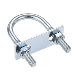 sourcing map Round U-Bolt 1 Set 1.38"(35mm) Inner Width 75mm Length Steel M8 with Nut, Plate