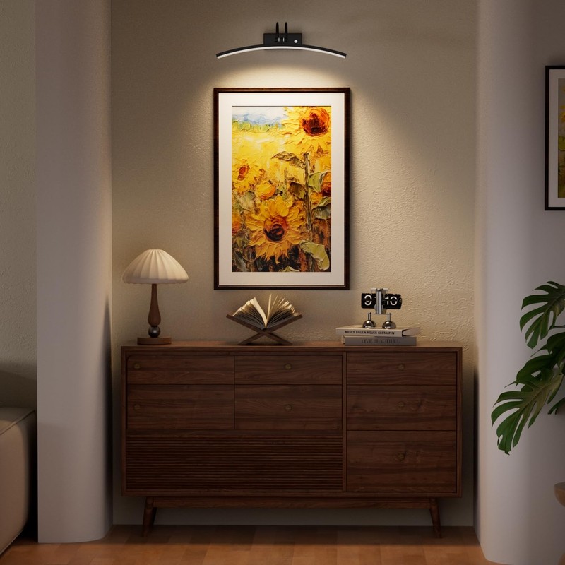 PAIHOME Wireless Battery Operated Picture Light, 16in Black Picture Light