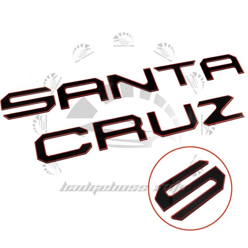 Unbranded 3D BLACK RED RAISED DOMED TAILGATE LETTERS REAR EMBLEM