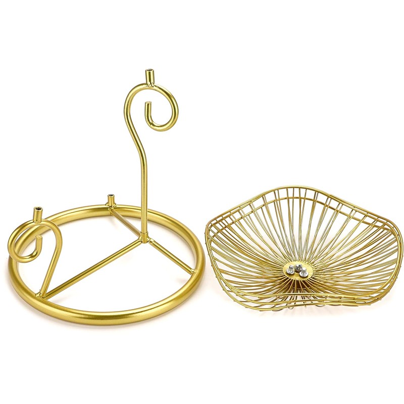 OwnMy 3-Tier Fruit Basket Stand Decorative Iron Fruit Bowl, Metal