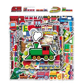 DHSBGWSX 100 Cartoon Train Stickers, DIY Decorative Stickers, Waterproof Stickers, Railway Decorative Stickers, Suitable for Fridges, Laptops, Skateboards, Scrapbooks, Luggage