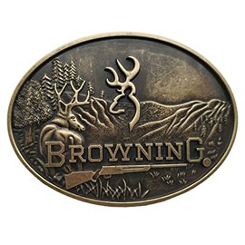 Browning Buckmark Belt Buckle Bronze Color Deer Country Hunting Fishing(Size: 1.5 inch)