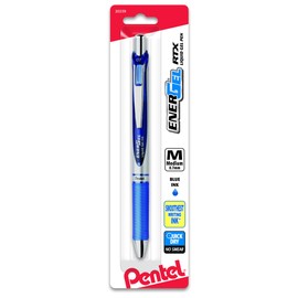 Pentel Gel Ink Pen, EnerGel RTX Retractable Gel Pen, 0.7mm, Metal Tip, Blue Ink, 1 Pack (BL77BPC)