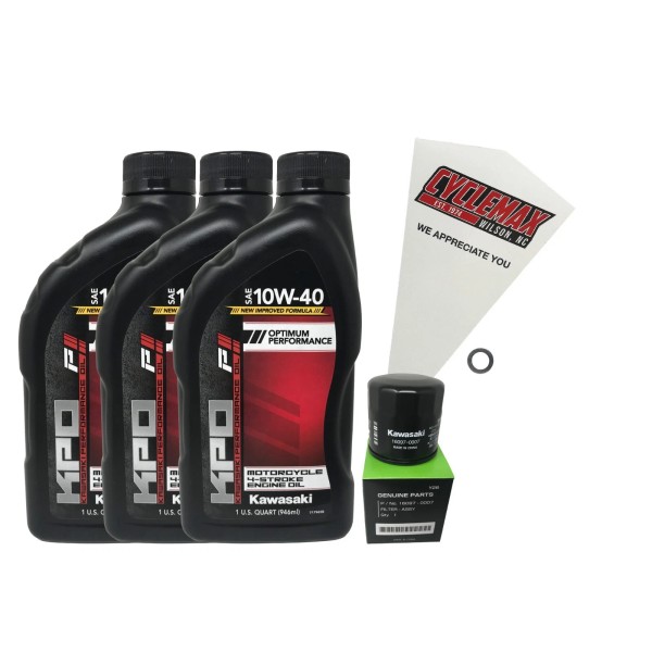 Cyclemax OEM Std 10W-40 Oil Change Kit fits 2006-2023 Kawasaki