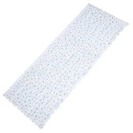 Kinbear Non-Slip Bathtub and Shower Mat, 16x40 inches,Extra Long Anti-Slip Bath Mat with Powerful Suction Cups and Drainage Holes Machine Washable for Bathroom-Solid White