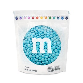 M&M'S Milk Chocolate Light Blue Candies- 5lbs of Bulk M&M'S Light Blue Chocolate Candy in Resealable Bag for New Baby, Gender Reveal, Birthday, Wedding, Graduation and DIY Favors
