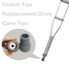 Crutch Tips, Replacement Medical Drive Cane Tips, 7/8 Inch, Gray,