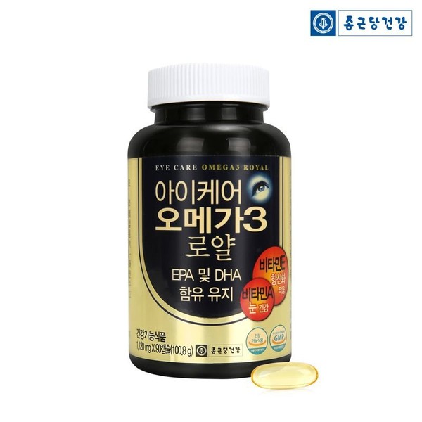 Chong Kun Dang Health Eye Care Omega 3 Royal 1 bottle 3 month supply, 1 bottle (3 month supply) / 종근당건강 아이케어 오메가3 로얄 1병 3개월분, 1병(3개월분)