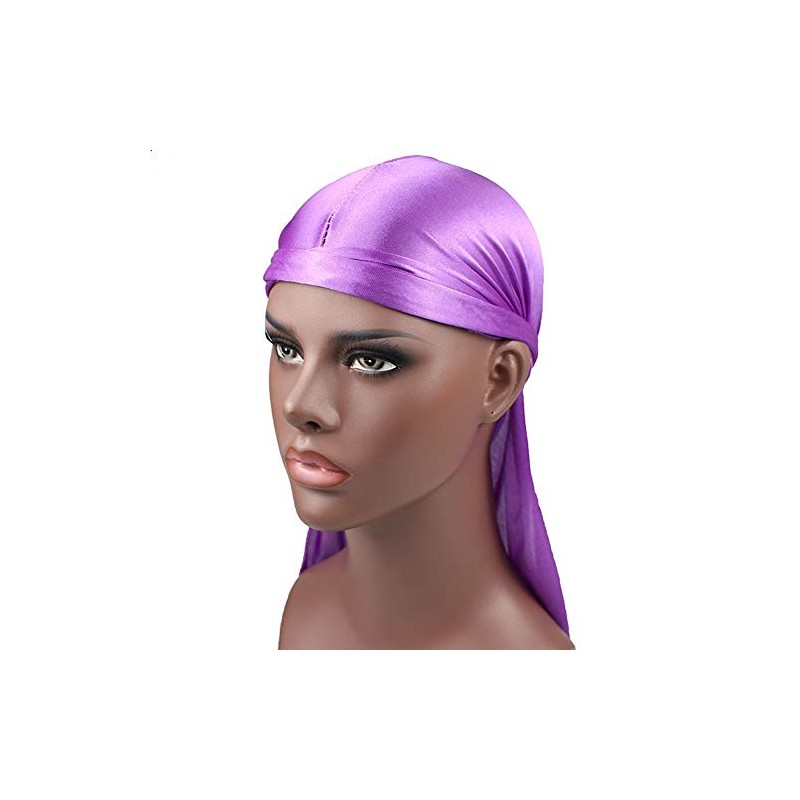 Men Silk Durag Long Straps Bandanas for Men Headwear Waves