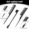 5 Pcs Slick Back Hair Brush Set Boar Bristle Hair