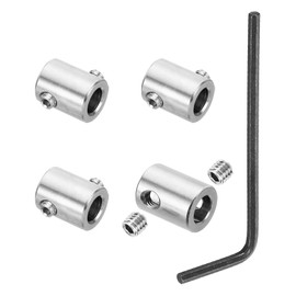 PATIKIL 9mm Hole Wire Rope Clip Set of 4 304 Stainless Steel Double Hole Locking Cable Clamp Clips with M6 Hex Screw Spanner for Cable Fitting Silver 14x20mm